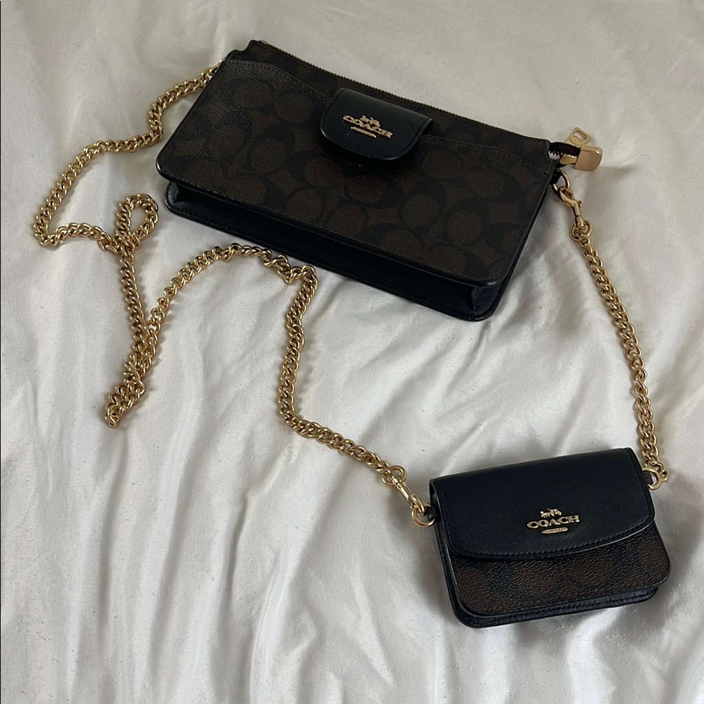 Coach Black And Gold Women's Bag Set